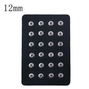 Display of 24 pieces PU leather black type for 12MM snaps chunks