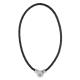 45CM Braided black leather necklace fit snaps
