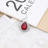 20MM design snap Silver Plated with red rhinestone KC9919 snaps jewelry