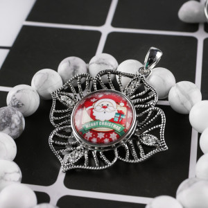20MM snap Christmas glass C1106 interchangeable snaps jewelry