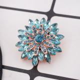 20MM design snap Rose-Gold Plated with cyan Rhinestones KC8927 snaps jewelry