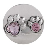 20MM claws paw snap Silver Plated with pink Rhinestone KC5624 snaps jewelry