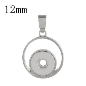 silver plate Pendant of necklace without chain fit 12MM snaps style small chunks jewelry