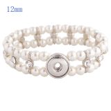 1 buttons snaps handmade bracelet with Pearls and Rhinestones KS1110-S fit 12MM snaps chunks snap Jewelry