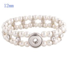 1 buttons snaps handmade bracelet with Pearls and Rhinestones KS1110-S fit 12MM snaps chunks snap Jewelry