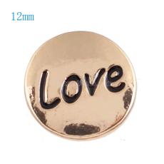 12mm love Small size gold plated snaps for chunks jewelry