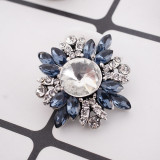 20MM design snap silver Plated with blue Rhinestones KC8940 snaps jewelry