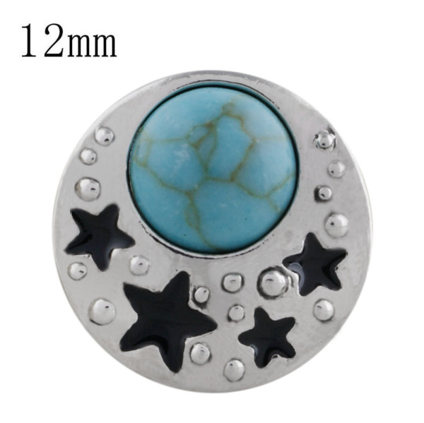 12MM stars snap with green Turquoise and Enamel KS5204-S interchangeable snaps jewelry