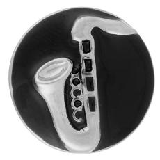 20MM Saxophone snap  Silver Plated with Enamel KB6303 snaps jewelry