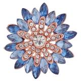 20MM design snap Rose-Gold Plated with blue Rhinestones KC8929 snaps jewelry