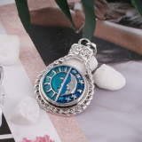 20MM Sun and Moon snap Silver Plated with Enamel KB6006 cyan