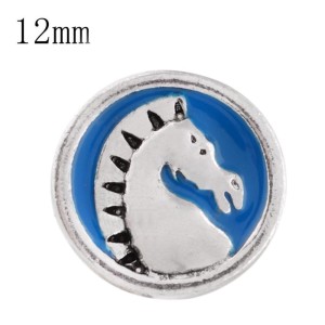 12mm Horse Small size with blue enamel snaps for chunks jewelry