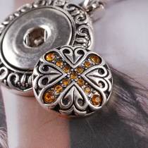 20MM snap cross silver plated with orange rhinestones  KC6269 interchangable snaps jewelry