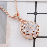 20MM round Rose-Gold Plated with pink opal KC7543 snaps jewelry
