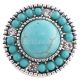 20MM Round snap Silver Plated with cyan Turquoise stone and Rhinestone KC8667 snaps jewelry