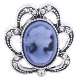 20MM blue snap Silver Plated with rhinestones KC6218 