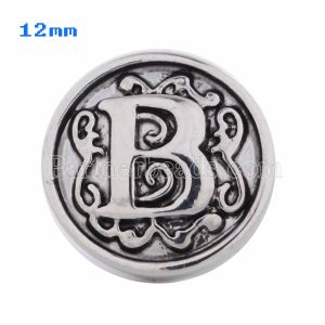 12mm B Antique snaps Silver Plated KS5004-S snap jewelry