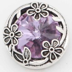 20MM design snap Silver Plated with purple rhinestone KC6732 snaps jewelry