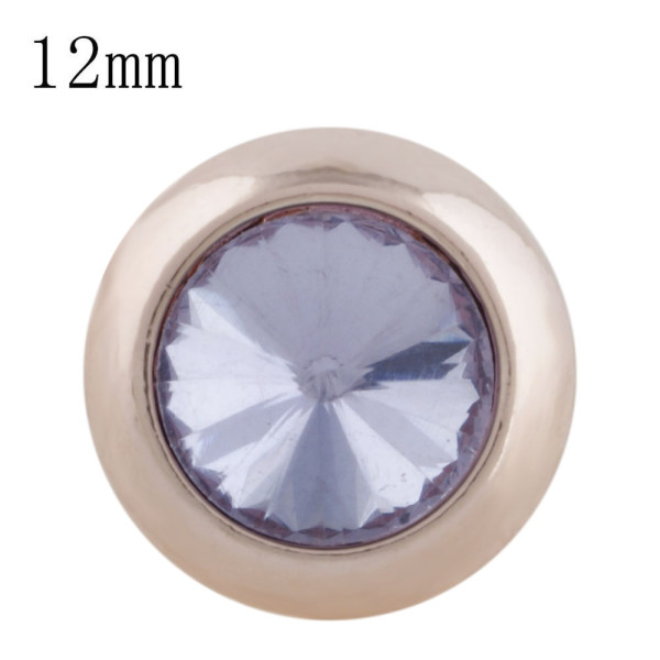 12MM round snap Rose Gold with light purple Rhinestone KS9682-S snaps jewelry
