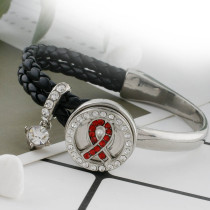 20MM Ribbon snap Silver Plated with Red rhinestone KC9799 snaps jewelry