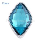 12MM snap Antique Silver Plated with blue Rhinestone KS6089-S snaps jewelry