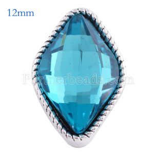 12MM snap Antique Silver Plated with blue Rhinestone KS6089-S snaps jewelry