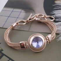 20MM round snap Rose-Gold Plated with purple Rhinestone KC9763 snaps jewelry