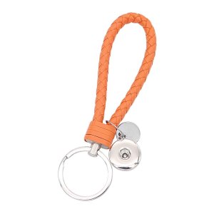 PU leather Keychain Keychain with button fit snaps chunks KC1207 Snaps Jewelry