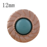12MM round Rose Gold Plated with green bead KS6278-S snaps jewelry