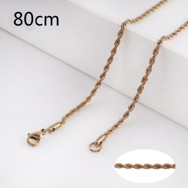80CM rose gold Stainless steel fashion rope chain fit all jewelry