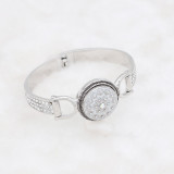 20MM love sliver Plated with white rhinestone and enamel KC7709 snaps jewelry