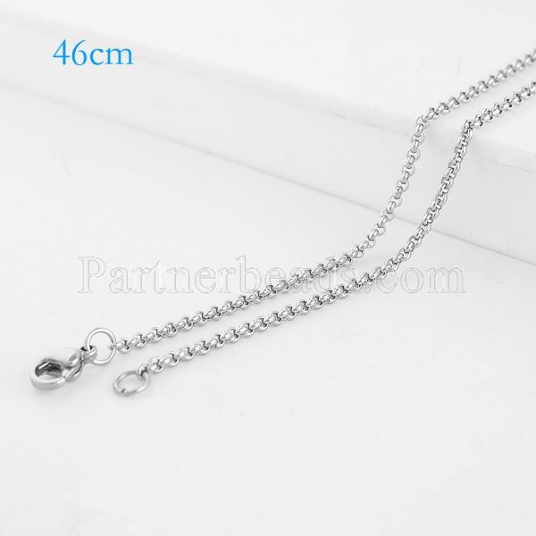 46CM Stainless steel fashion chain fit all jewelry silver plated FC9025
