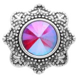 20MM design snap Silver Plated with Colorful rhinestone KC7754 snaps jewelry