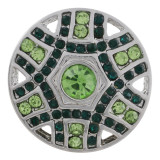 20MM design silver plated with green Rhinestone KC7526 interchangeable snaps jewelry