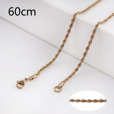60CM rose gold Stainless steel fashion rope chain fit all jewelry