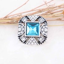 20MM design snap Silver Plated with blue Rhinestone KC6795 snaps jewelry