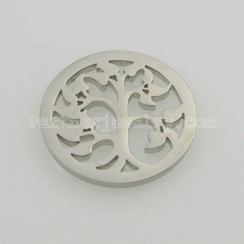 25MM stainless steel coin charms fit  jewelry size heart tree
