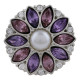 20MM design snap sliver plated with purple rhinestone and pearl KC5702 snaps jewelry