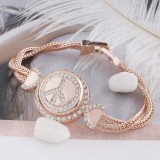 20MM peace snap rose-gold plated with white rhinestone KC5659 snaps jewelry