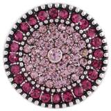 20MM round snap silver plated with pink rhinestones KC8847 interchangable snaps jewelry
