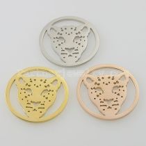 33MM stainless steel coin charms fit  jewelry size leopard