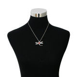 Pendant of rhinestone sliver Necklace with 45CM chain KS1219-S fit 12mm chunks snaps jewelry