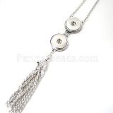 The 80CM necklace with 2 buttons snaps metal fit snaps chunks