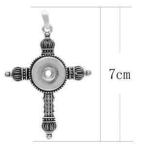 Cross snap sliver Pendant with  fit 20MM snaps style jewelry KC0463