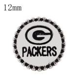 12MM Team snap Silver Plated with black enamel KS8064-S snaps jewelry