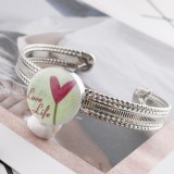 20MM heart Painted enamel metal C5355 print snaps jewelry