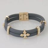 High quality 19cm silicone bracelets with metal accessories