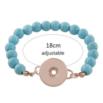 1 button turquoise bracelets rose gold Fit 20mm snaps chunks KC0779