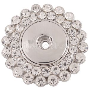 1 snaps button interchange brooch plating sliver with Rhinestones KC1130 snaps jewelry