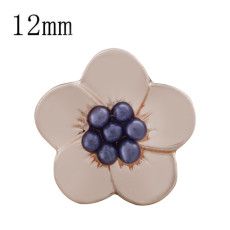 12MM Flower snap Rose Gold Plated with purple beads KS9710-S snaps jewelry